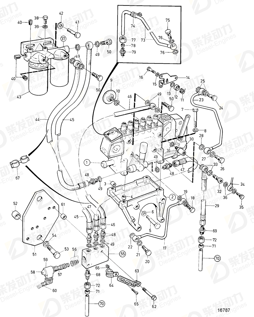 VOLVO Fuel hose 3825602 Drawing